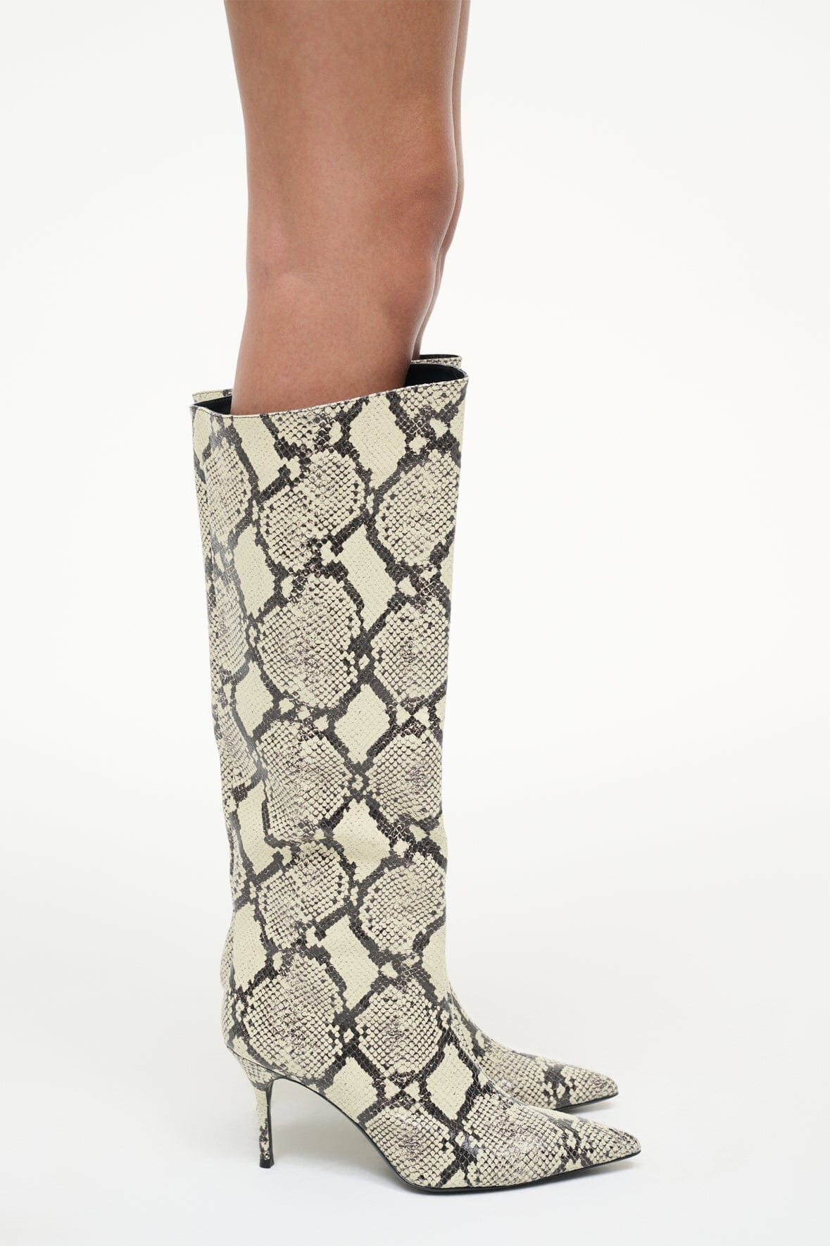 STAUD Sale Sebastian High Heel Boot White Snake