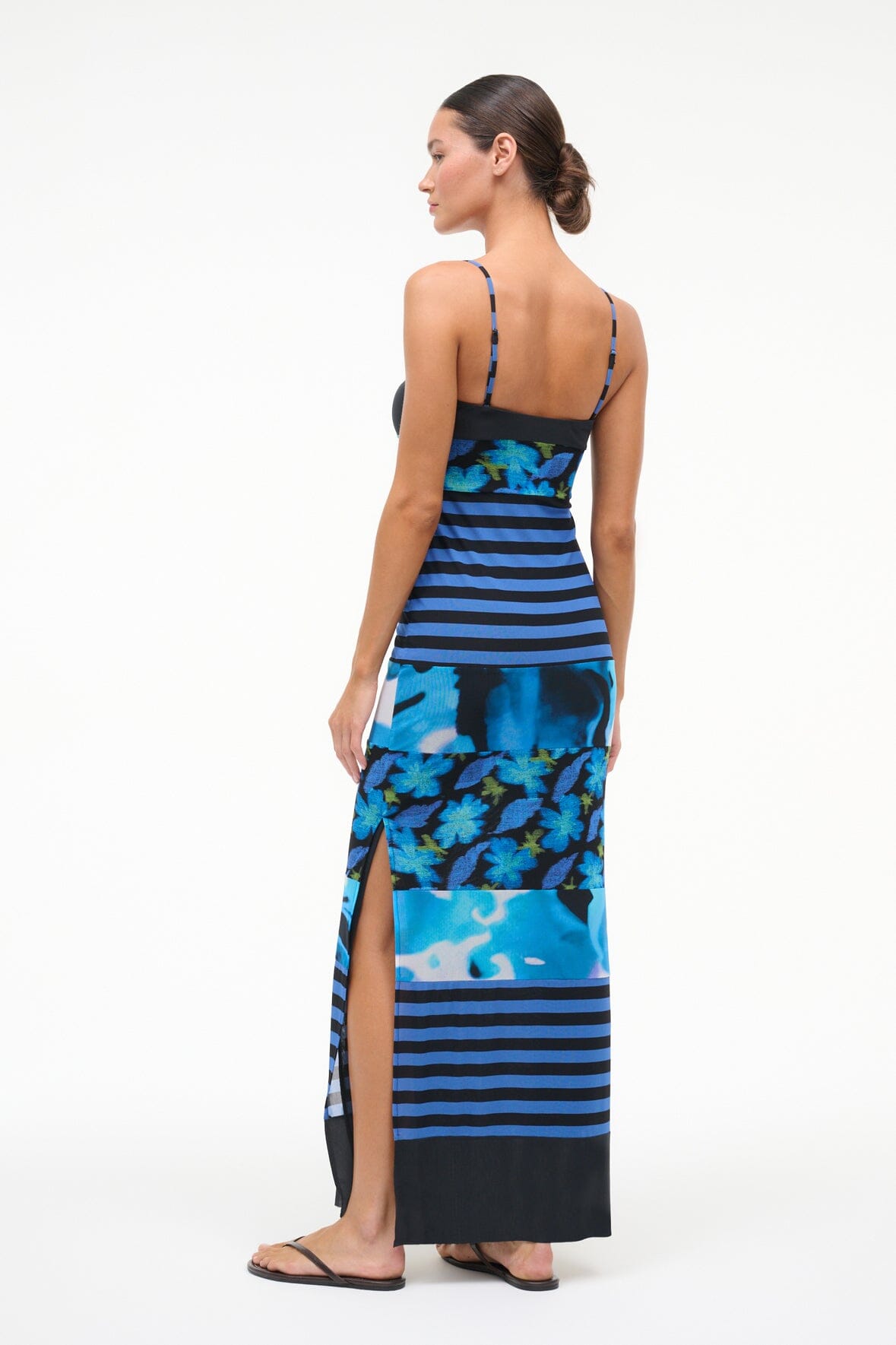 STAUD Sale Leona Mesh Dress Blue Haze Multi