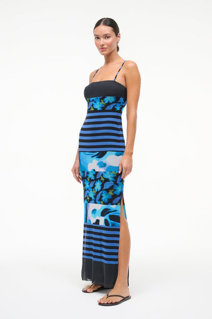 STAUD Sale Leona Mesh Dress Blue Haze Multi