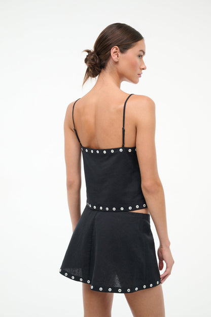 STAUD Sale Kirra Linen Tank Black