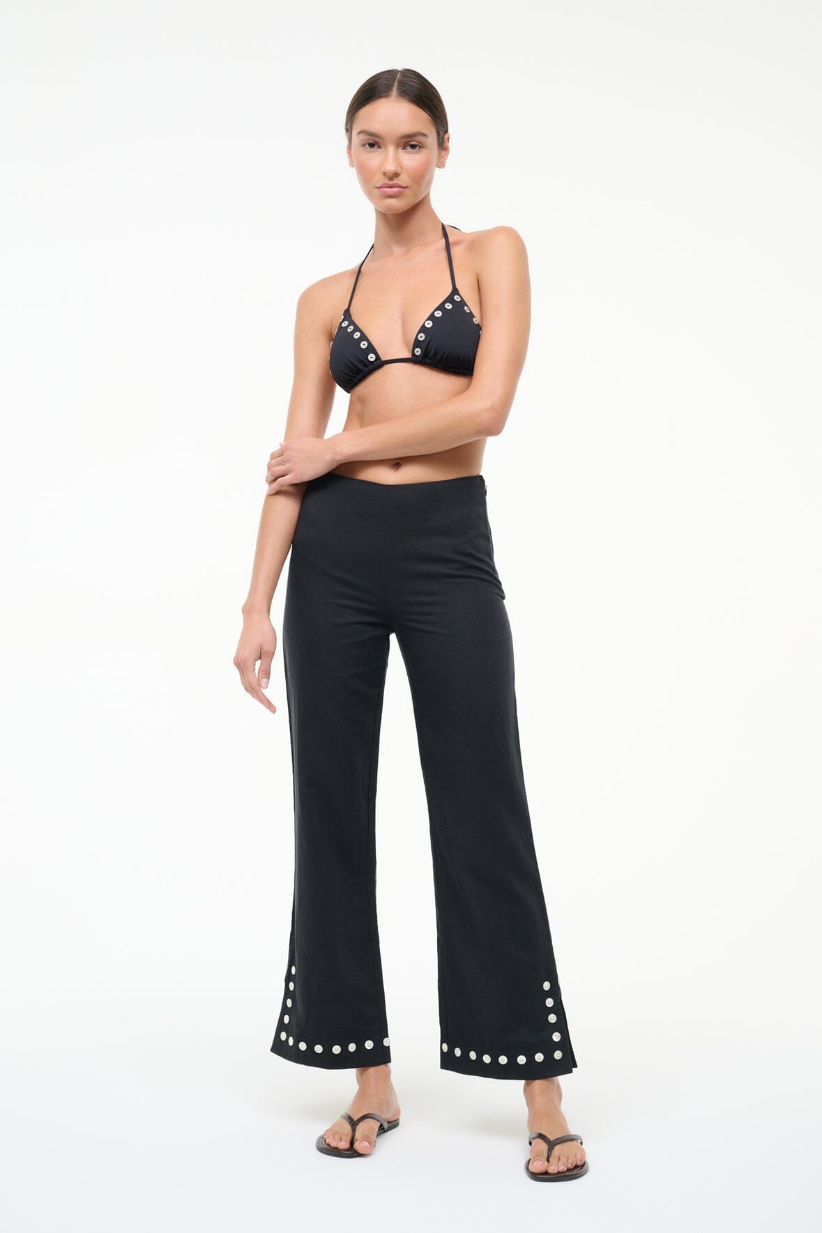 STAUD Sale Piha Linen Pant Black