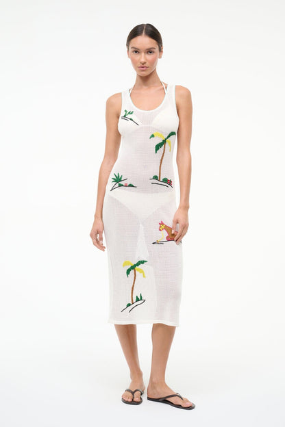 STAUD Sale Luma Dress Riviera Ivory
