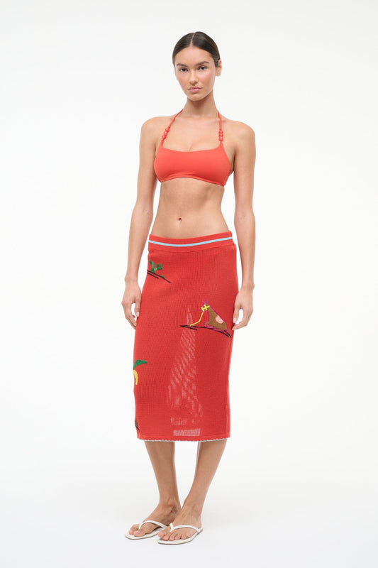 STAUD Sale Levante Skirt Riviera Flame