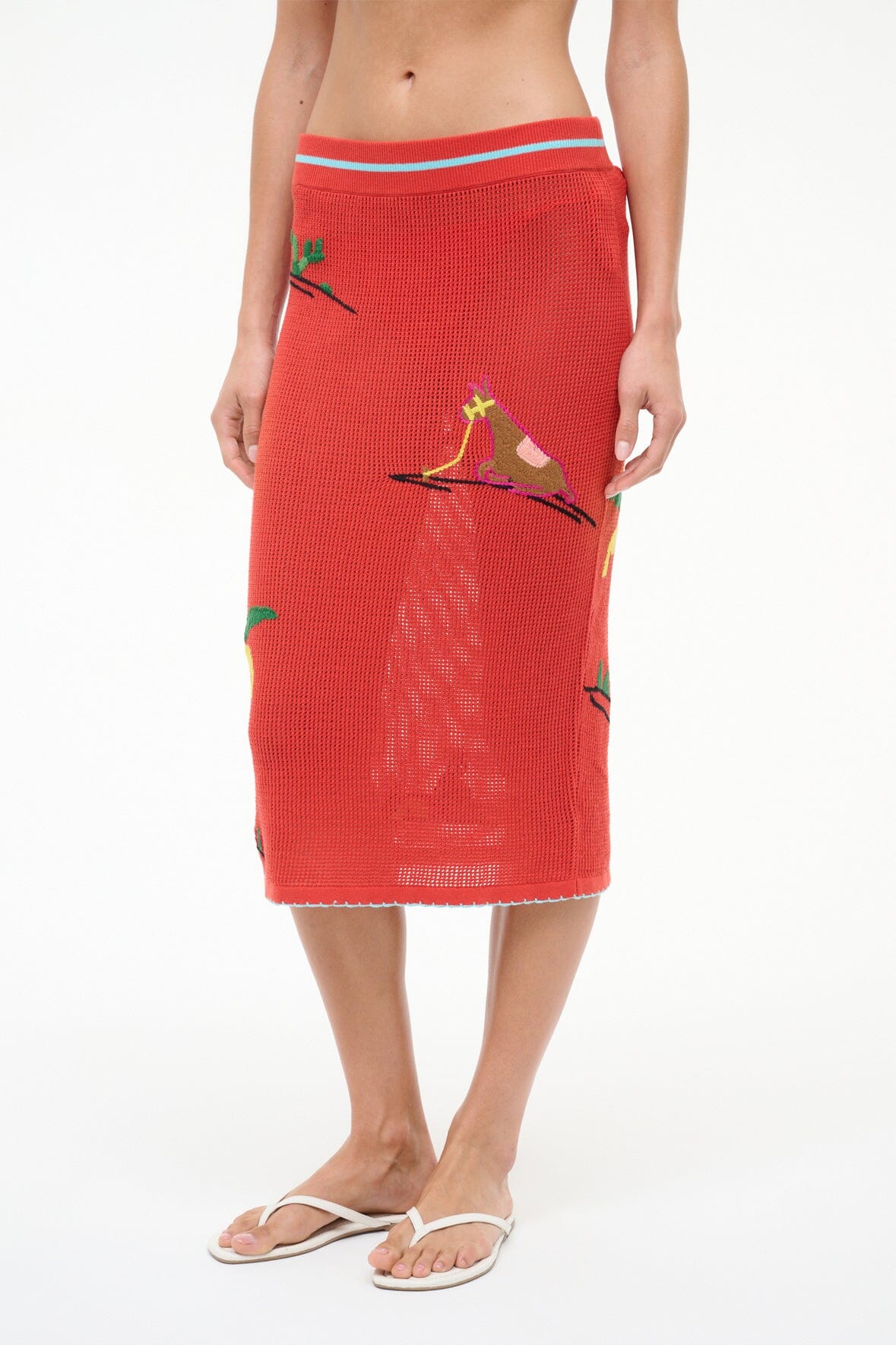 STAUD Sale Levante Skirt Riviera Flame