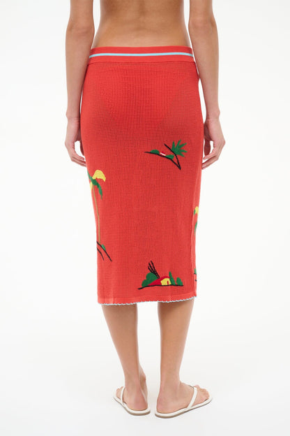 STAUD Sale Levante Skirt Riviera Flame