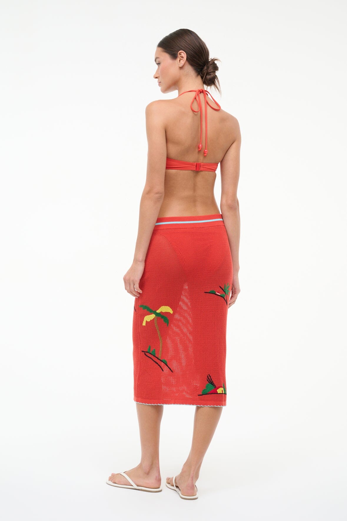 STAUD Sale Levante Skirt Riviera Flame
