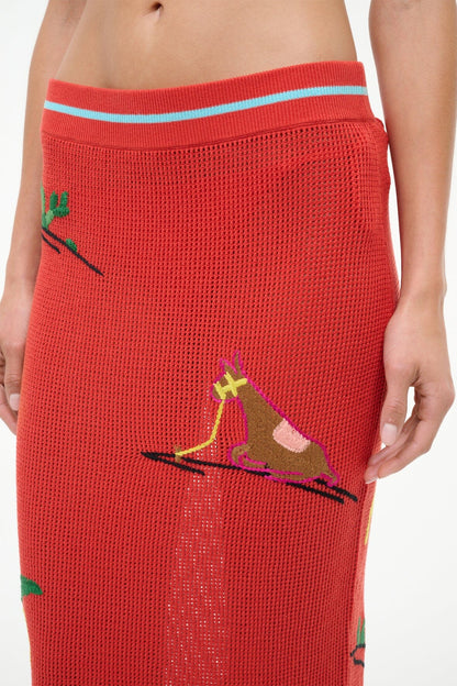 STAUD Sale Levante Skirt Riviera Flame