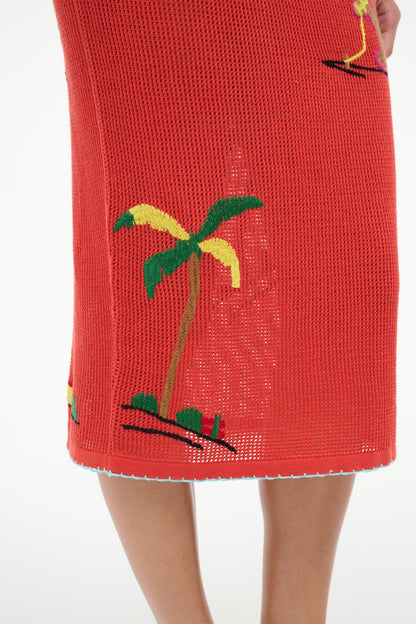 STAUD Sale Levante Skirt Riviera Flame