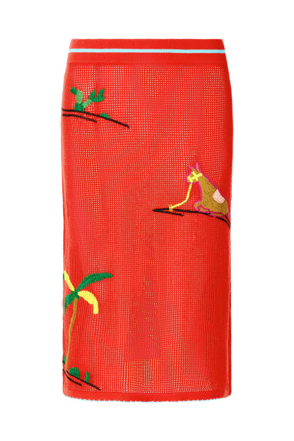 STAUD Sale Levante Skirt Riviera Flame