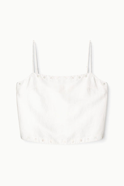 STAUD Sale Kirra Linen Tank Ivory