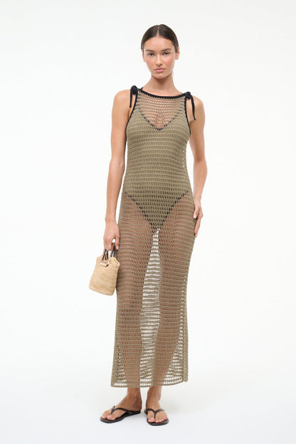 STAUD Sale Vinta Dress Thyme Black