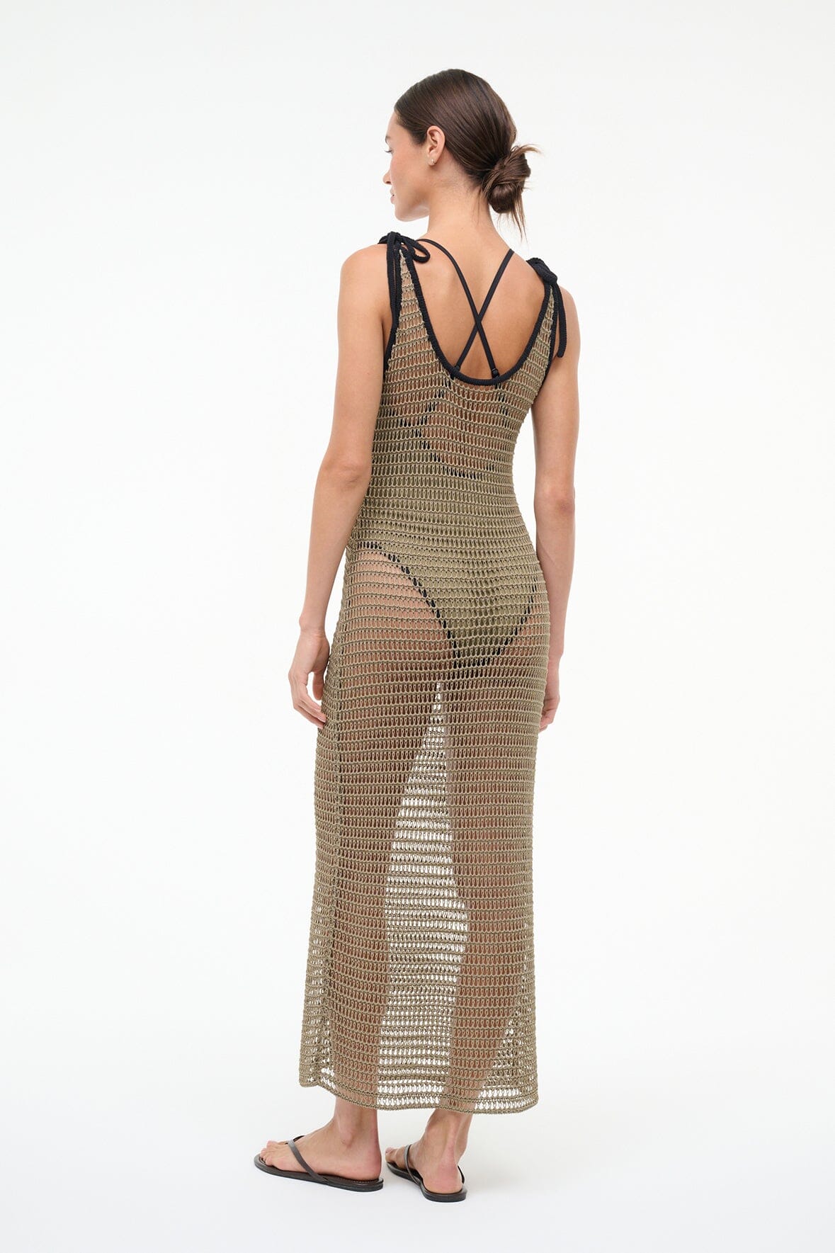 STAUD Sale Vinta Dress Thyme Black