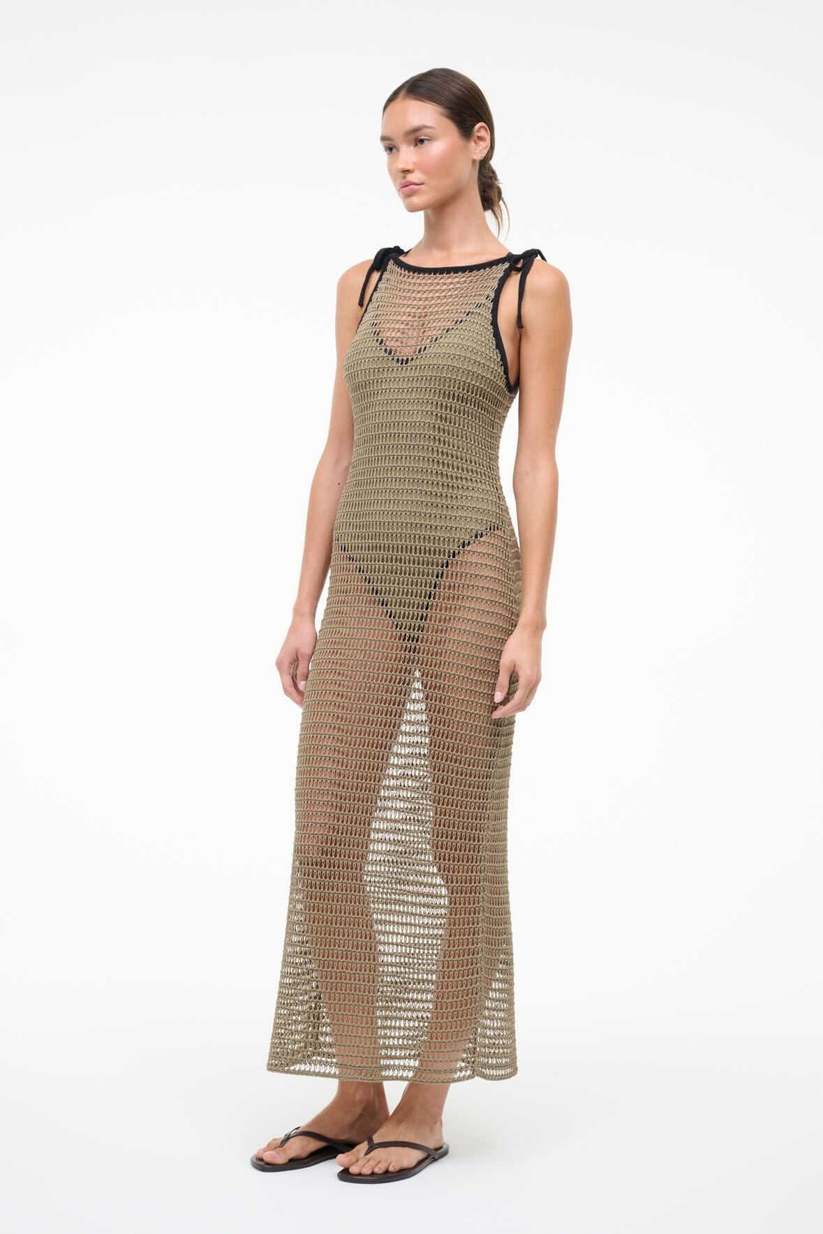 STAUD Sale Vinta Dress Thyme Black