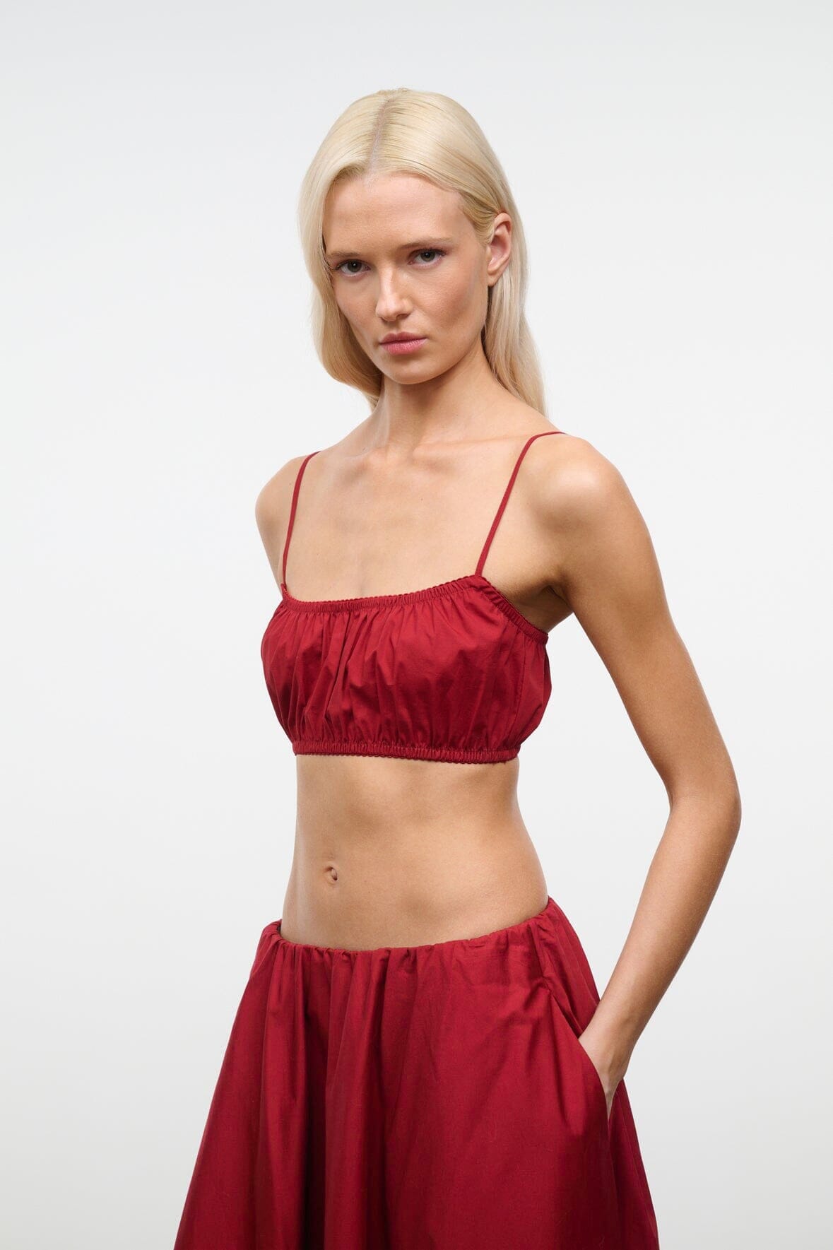 STAUD Clothing Fiore Top Rouge