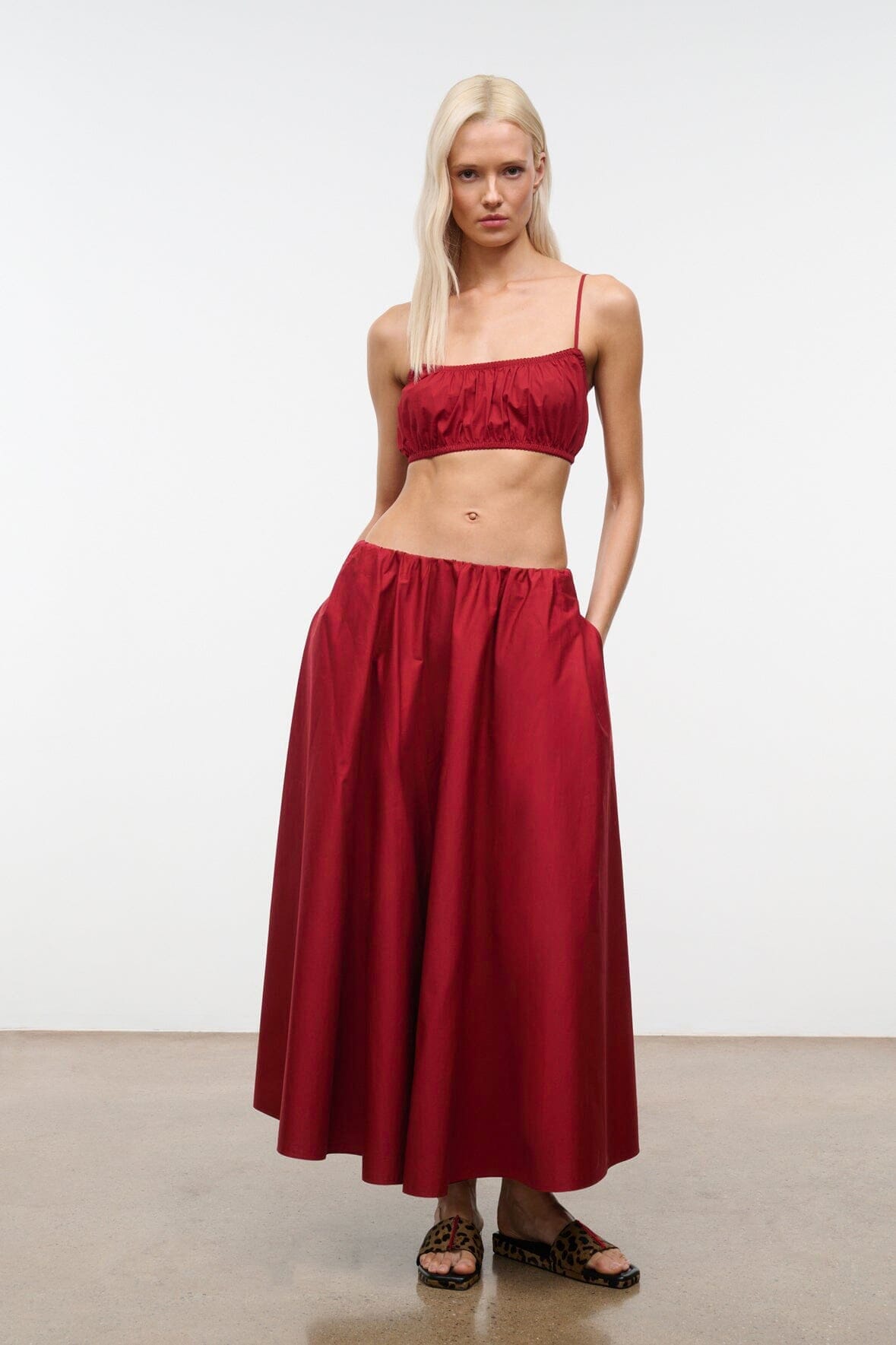 STAUD Clothing Fiore Top Rouge