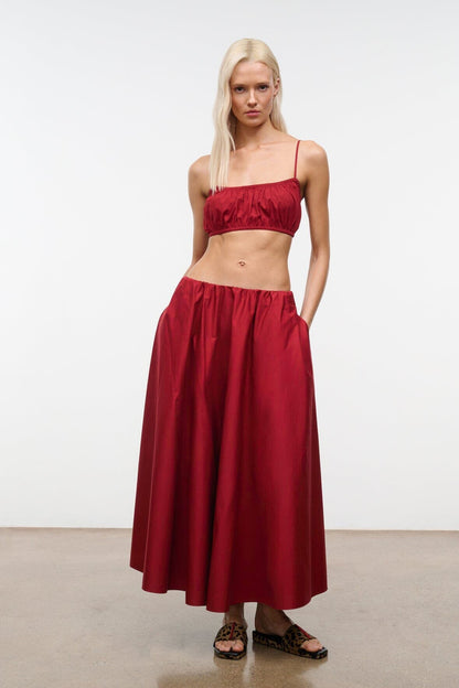 STAUD Clothing Fiore Top Rouge