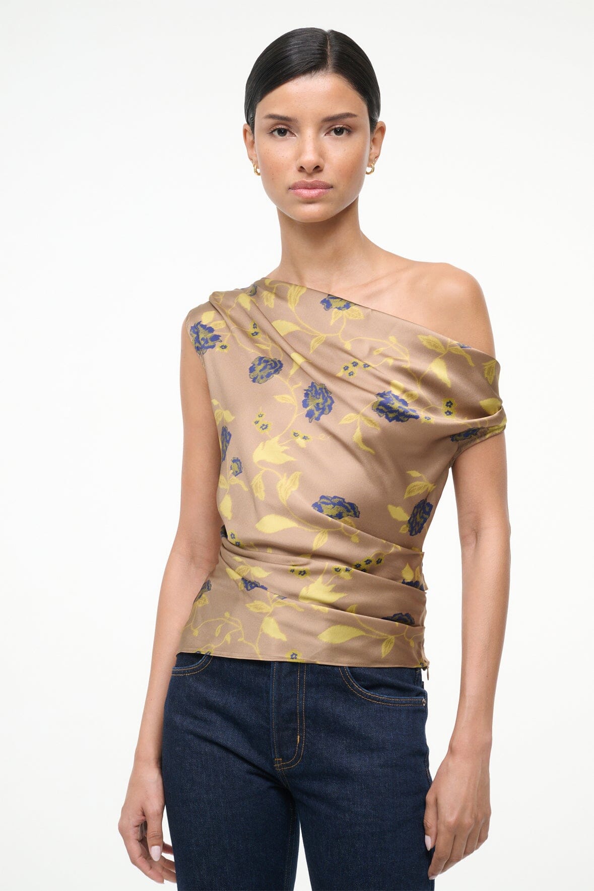 STAUD Clothing Phare Silk Top Vintage Floral