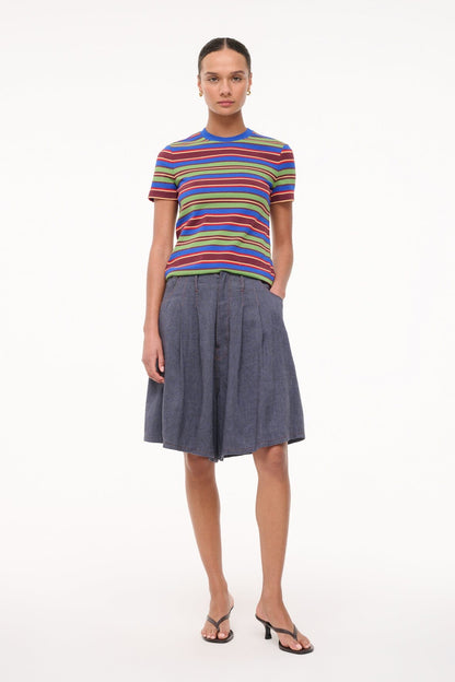 STAUD Clothing Weekend Crew Tee Spectrum Stripe