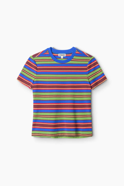 STAUD Clothing Weekend Crew Tee Spectrum Stripe
