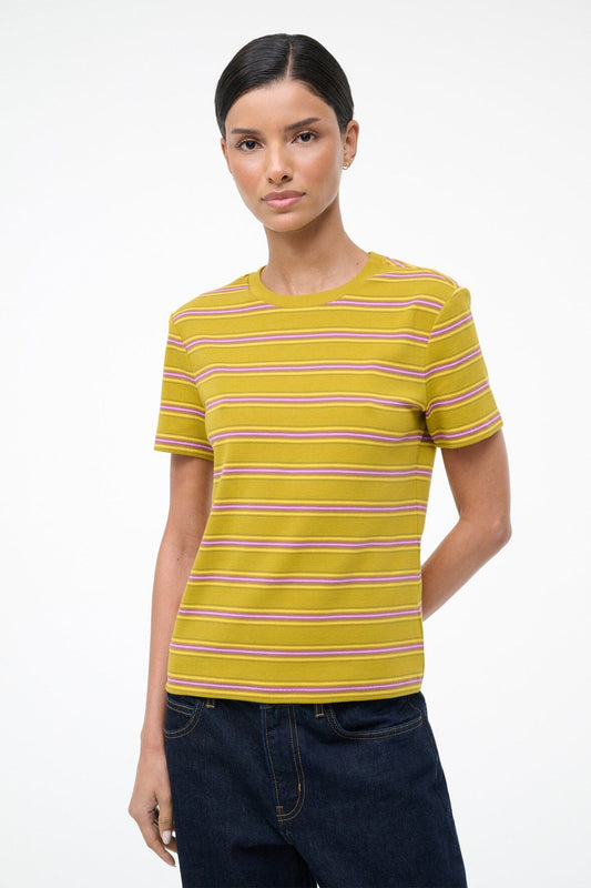 STAUD Clothing Weekend Crew Tee Spectrum Stripe