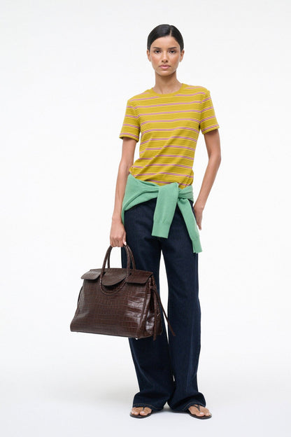 STAUD Clothing Weekend Crew Tee Spectrum Stripe