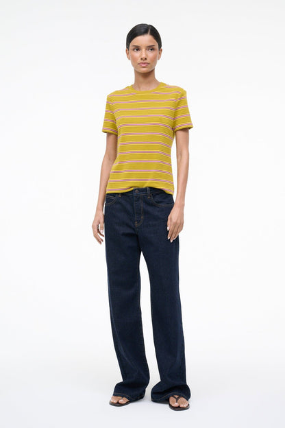 STAUD Clothing Weekend Crew Tee Spectrum Stripe