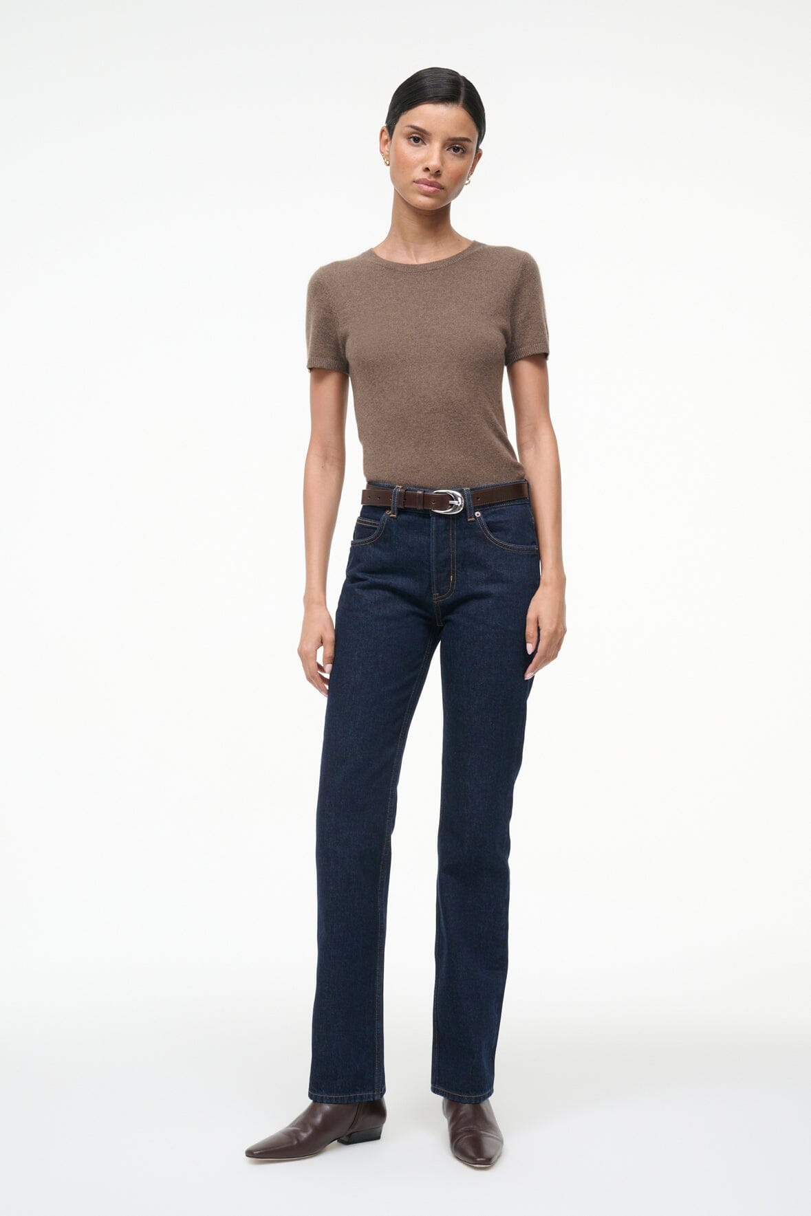 STAUD Clothing Easy Cashmere Tee Truffle