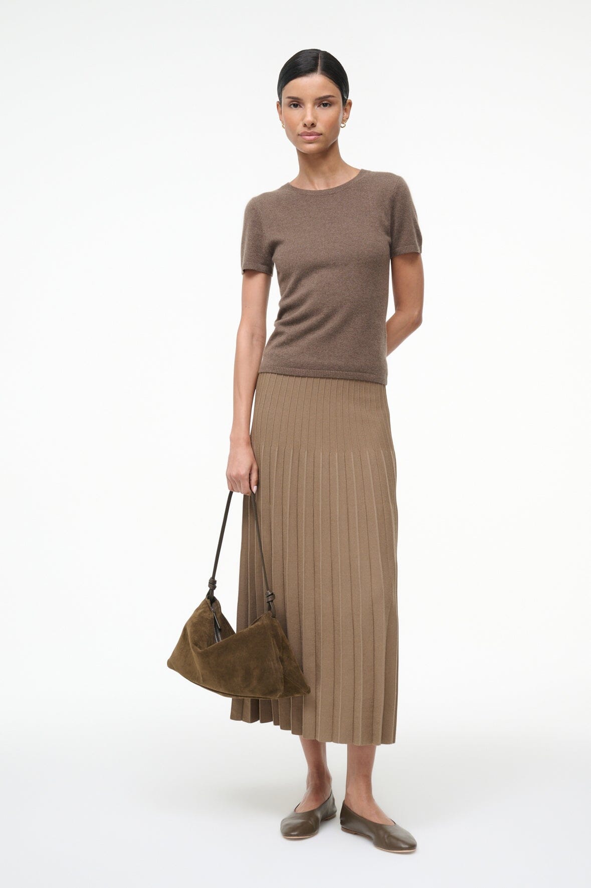 STAUD Clothing Easy Cashmere Tee Truffle