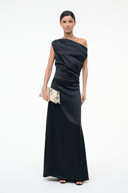 STAUD Dresses|Clothing Maxi Phare Silk Dress Black