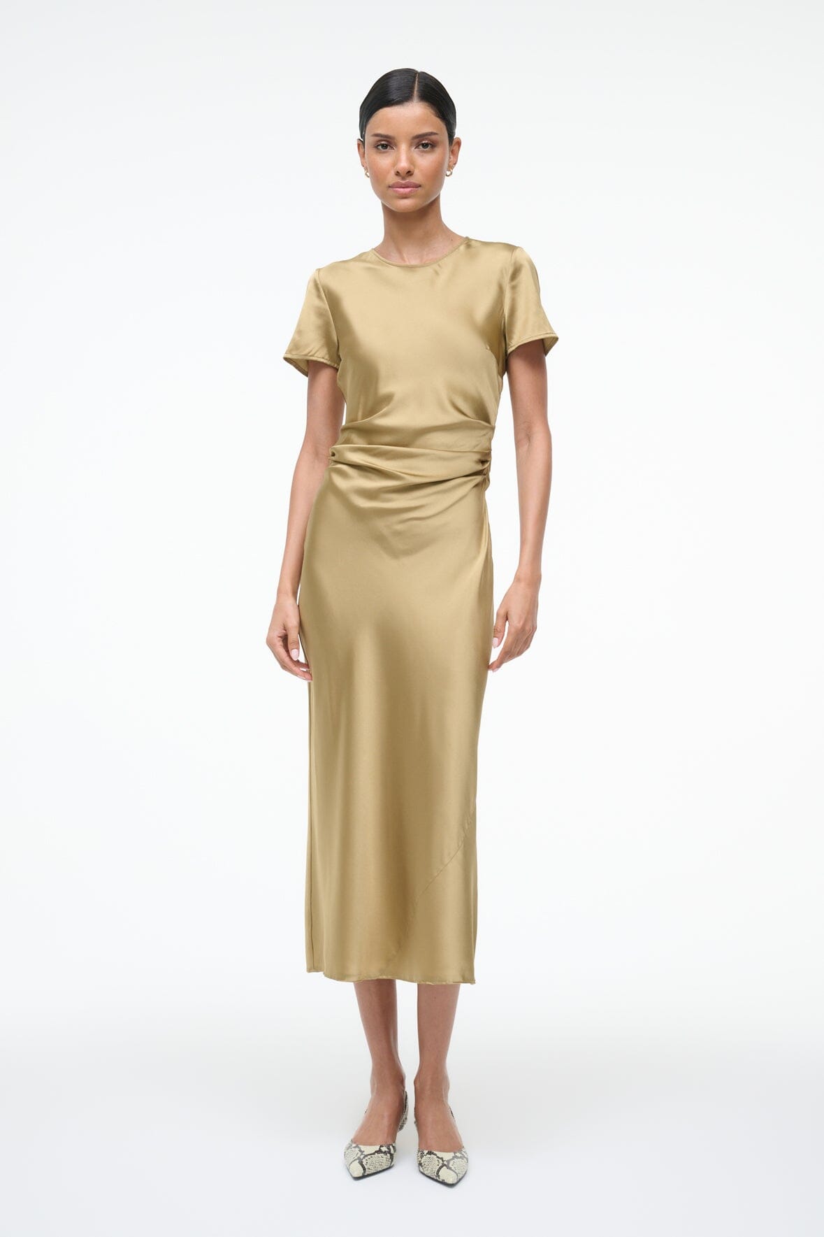 STAUD Dresses|Clothing Marcel Silk Dress Antique