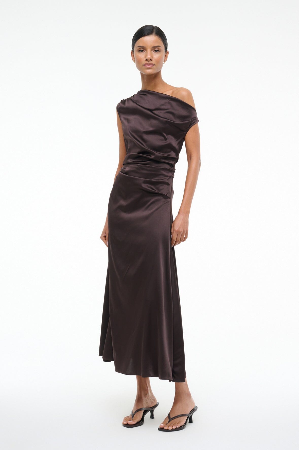 STAUD Dresses|Clothing Phare Silk Dress Earth