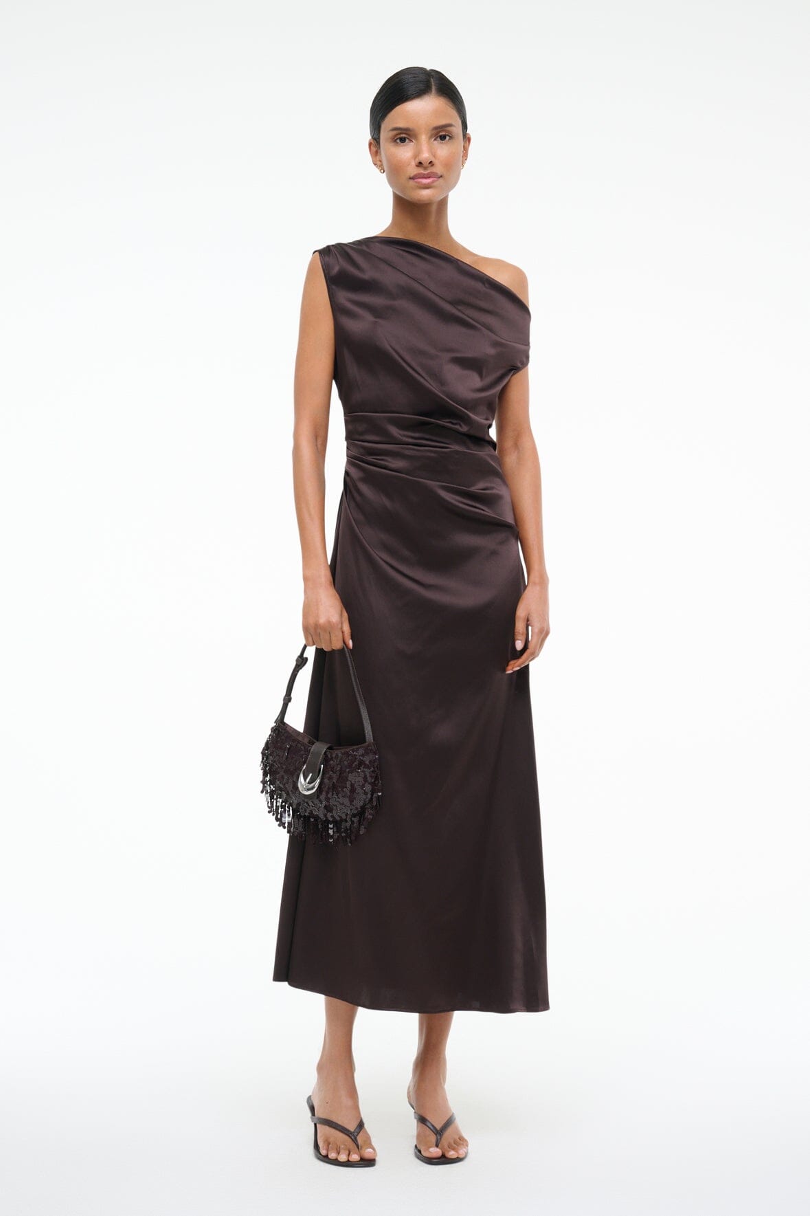 STAUD Dresses|Clothing Phare Silk Dress Earth