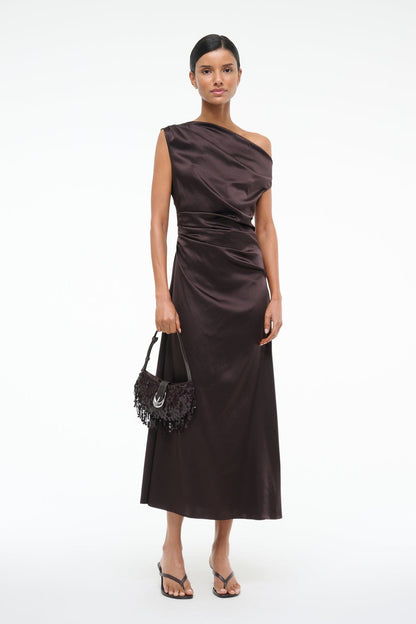 STAUD Dresses|Clothing Phare Silk Dress Earth