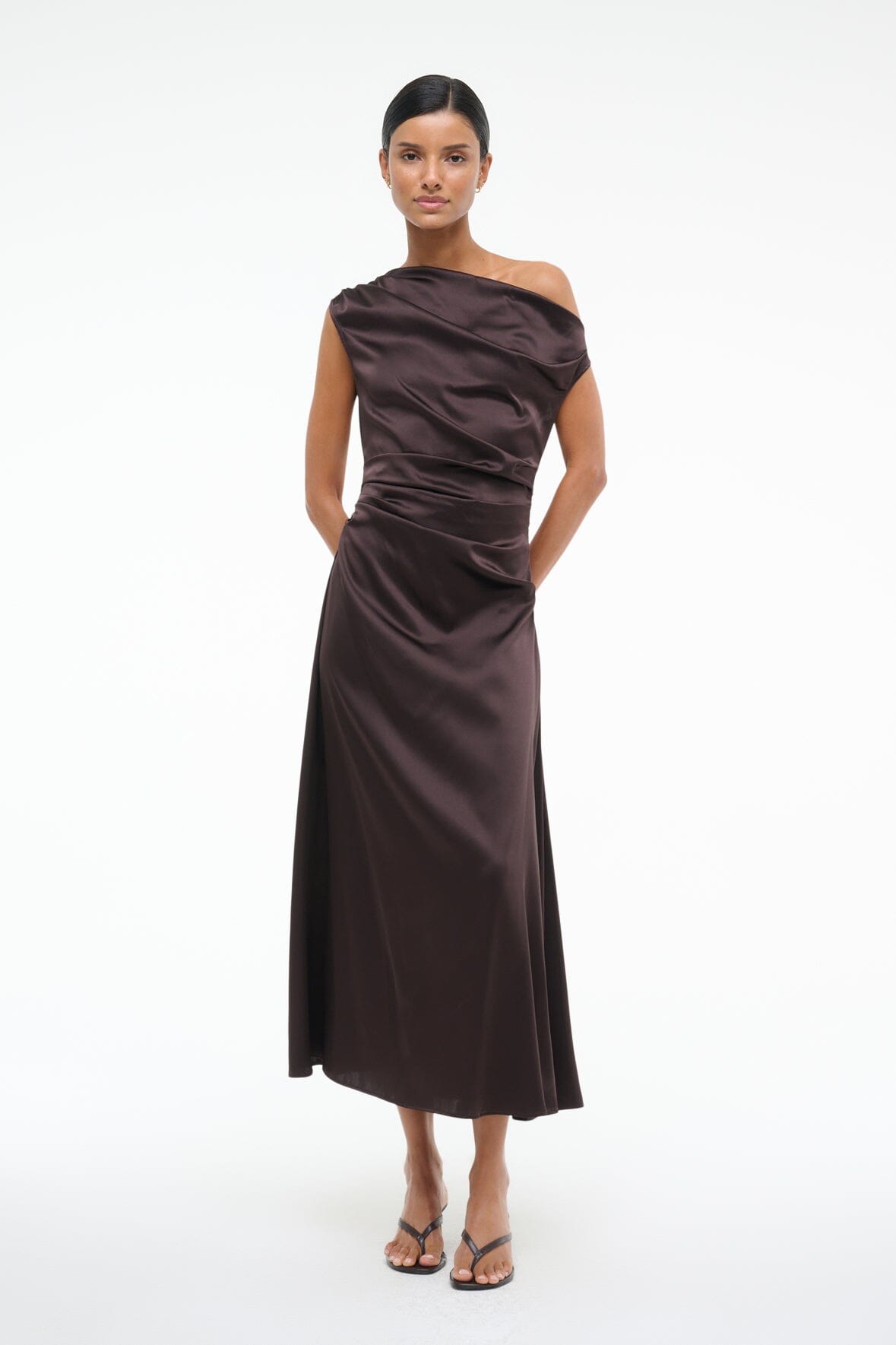 STAUD Dresses|Clothing Phare Silk Dress Earth