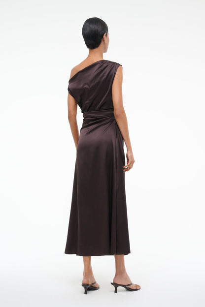 STAUD Dresses|Clothing Phare Silk Dress Earth