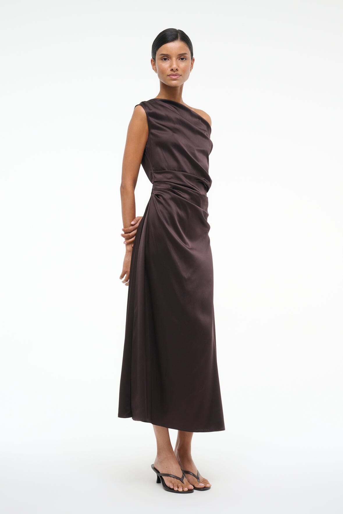 STAUD Dresses|Clothing Phare Silk Dress Earth