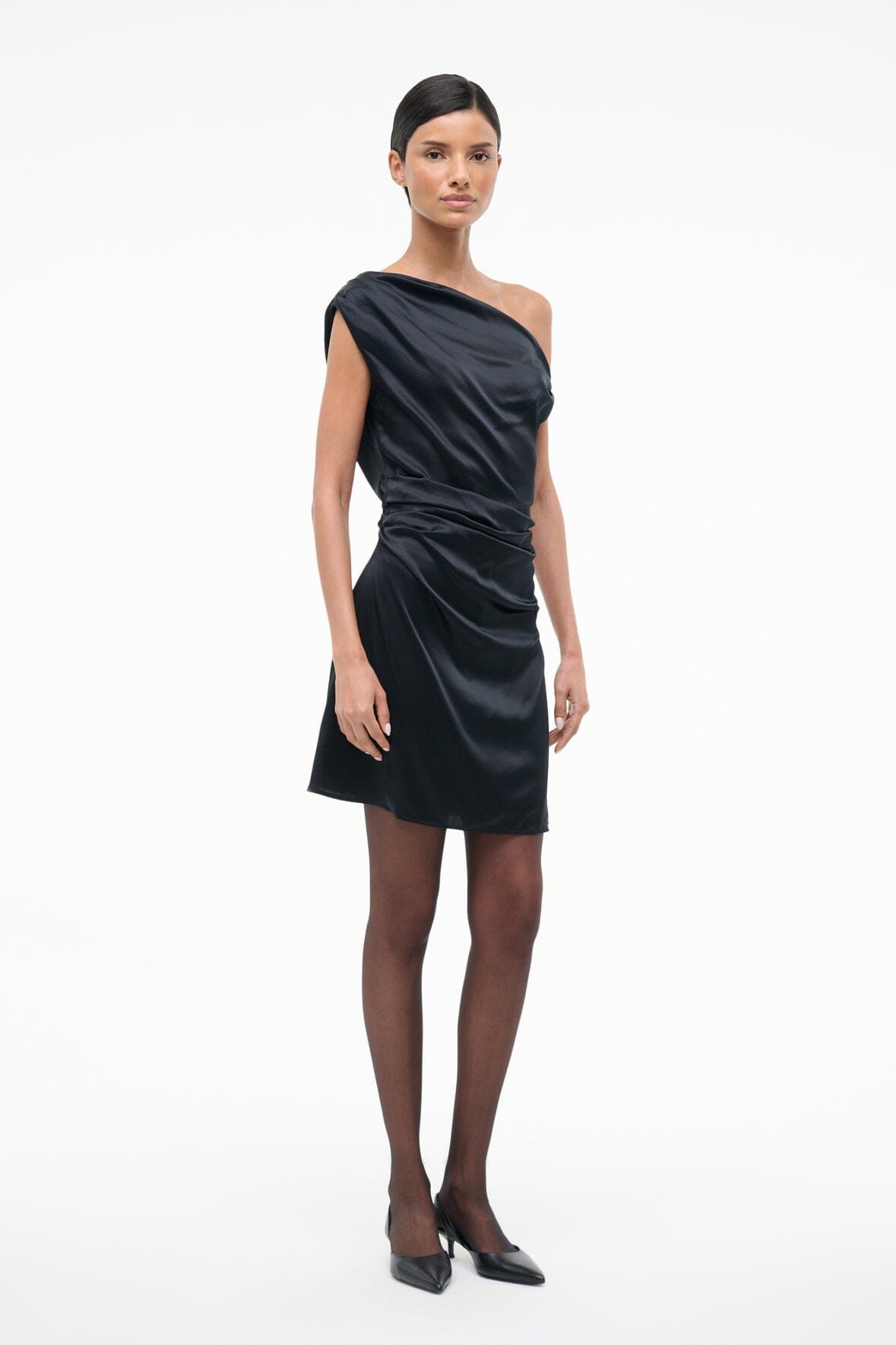 STAUD Dresses|Clothing Mini Phare Silk Dress Black