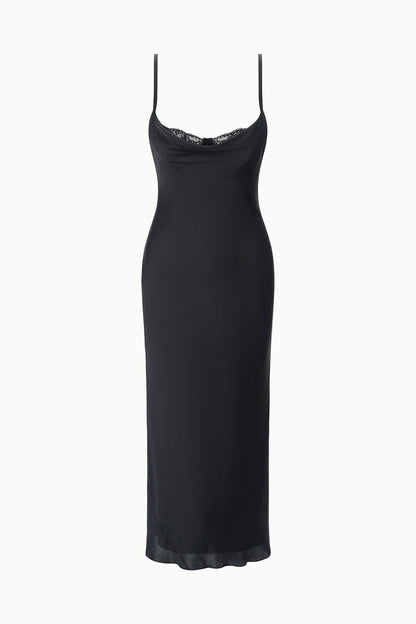 STAUD Dresses|Clothing Evangeline Silk Midi Dress Black