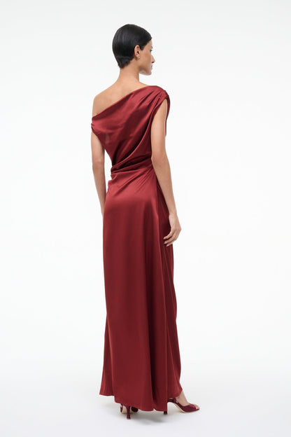 STAUD Dresses|Clothing Maxi Phare Silk Dress Sangria
