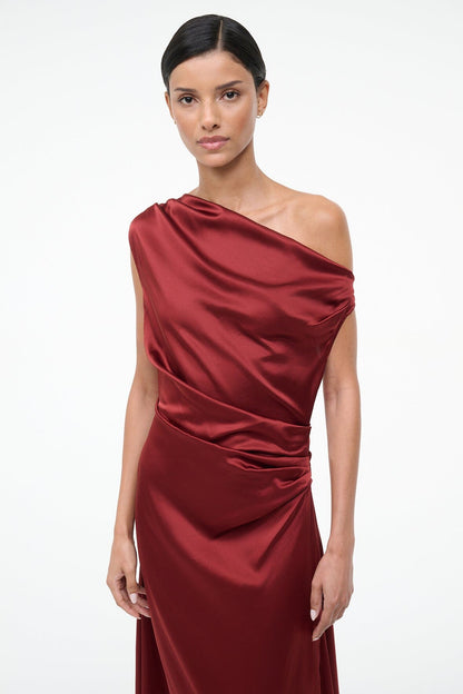 STAUD Dresses|Clothing Maxi Phare Silk Dress Sangria