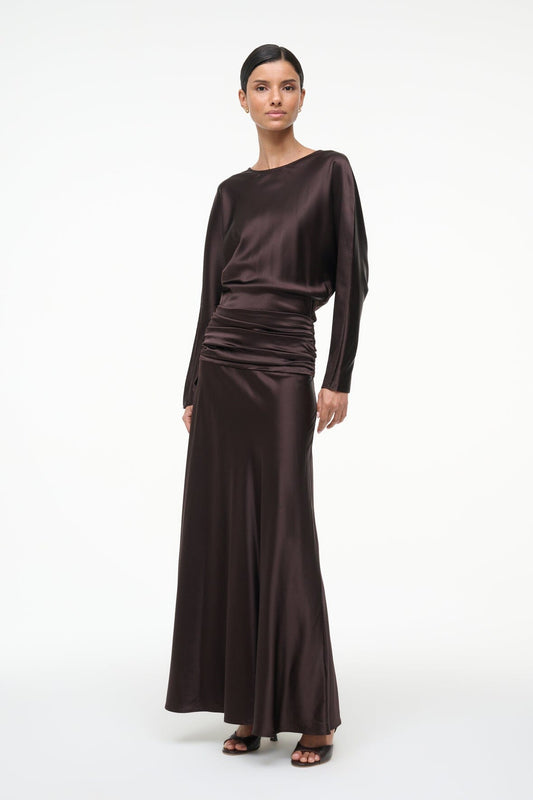 STAUD Dresses|Clothing Freda Silk Dress Earth