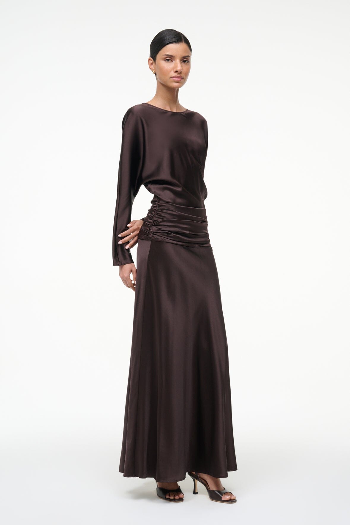 STAUD Dresses|Clothing Freda Silk Dress Earth