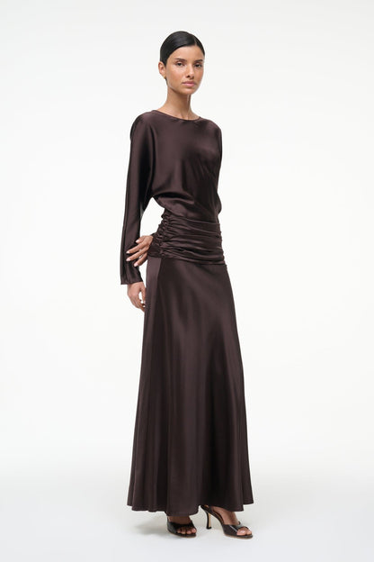 STAUD Dresses|Clothing Freda Silk Dress Earth