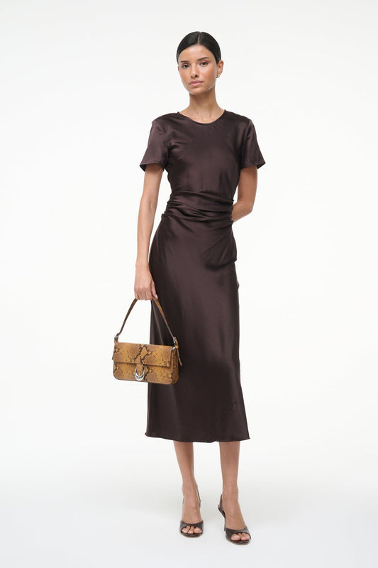 STAUD Dresses|Clothing Marcel Silk Dress Earth