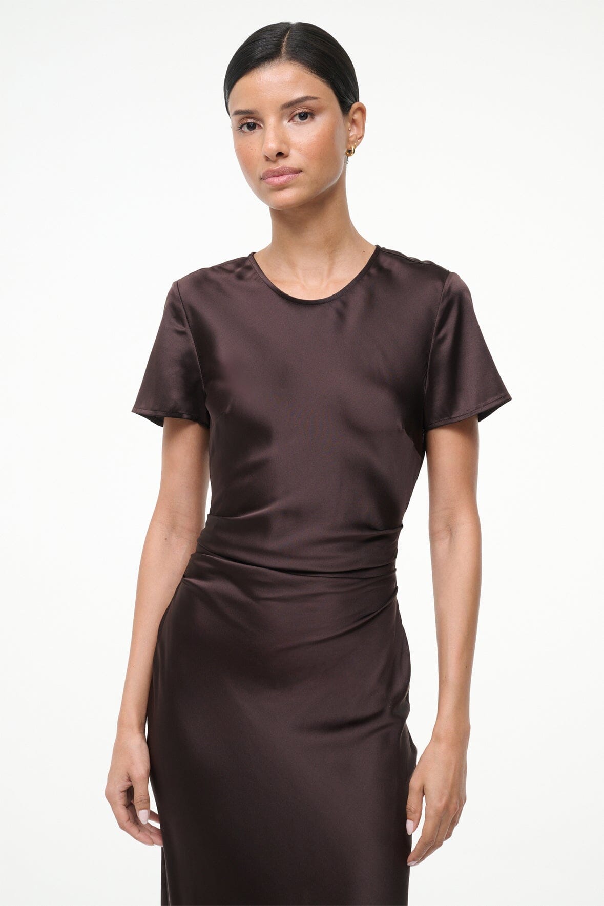 STAUD Dresses|Clothing Marcel Silk Dress Earth