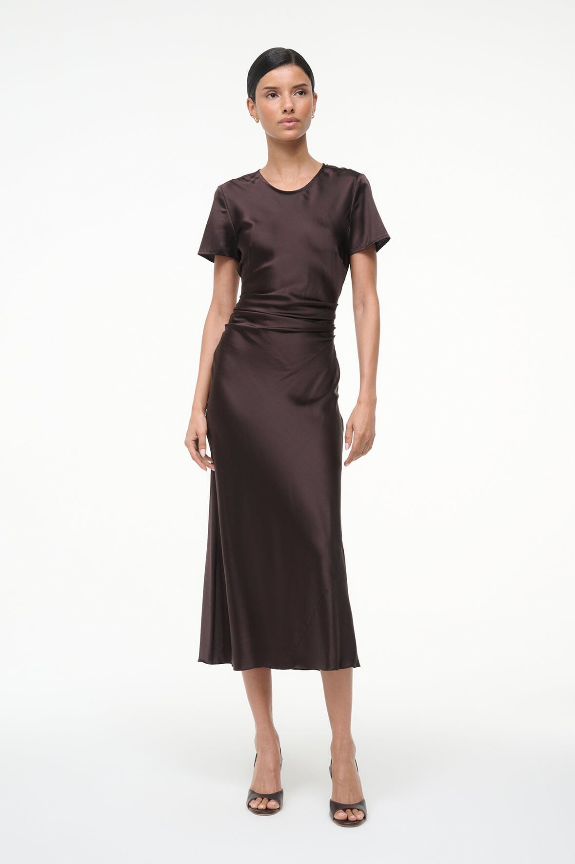 STAUD Dresses|Clothing Marcel Silk Dress Earth