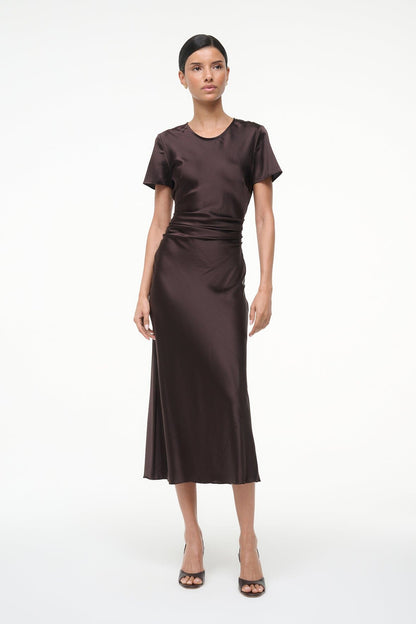 STAUD Dresses|Clothing Marcel Silk Dress Earth