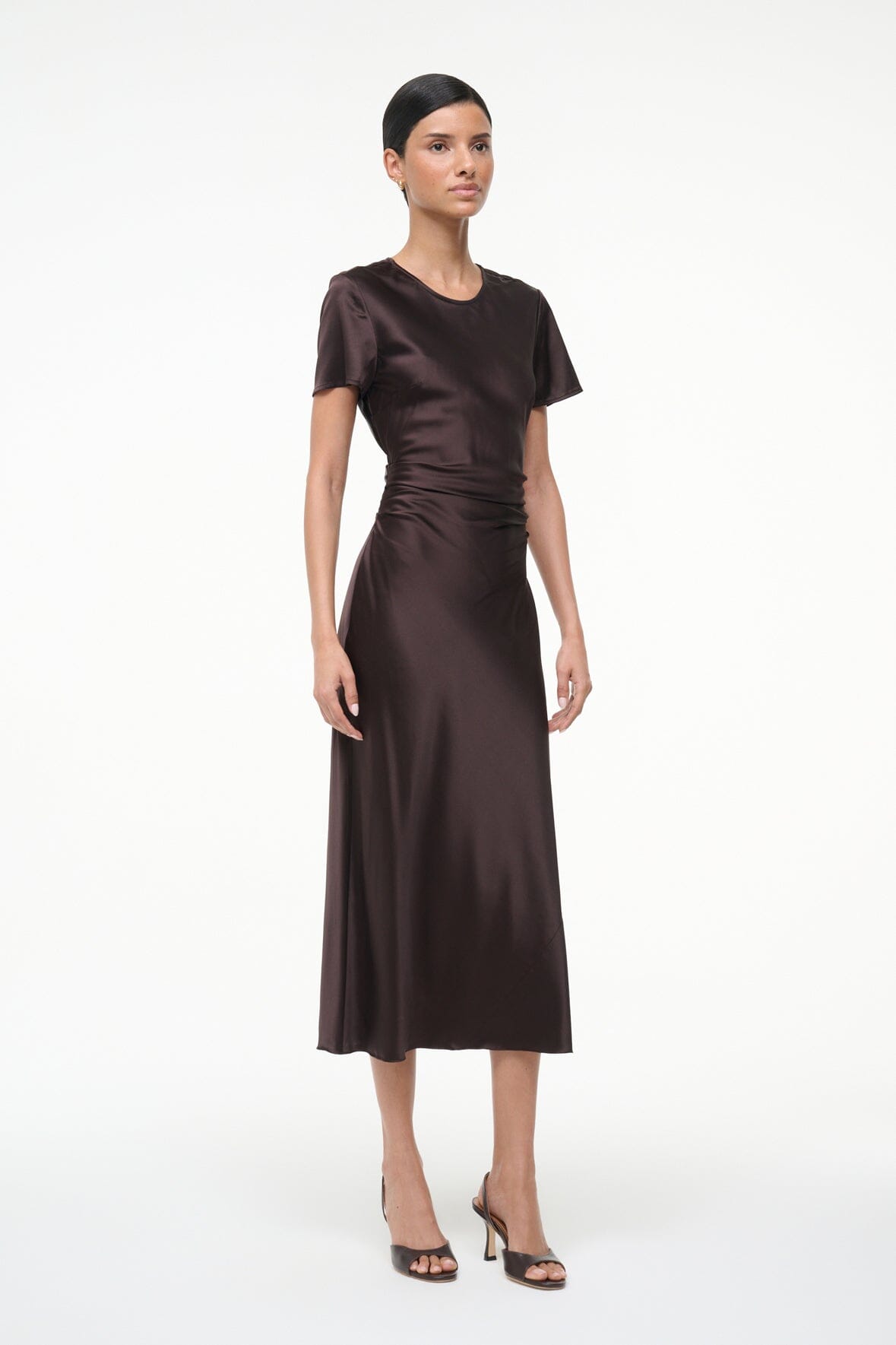 STAUD Dresses|Clothing Marcel Silk Dress Earth