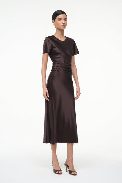 STAUD Dresses|Clothing Marcel Silk Dress Earth