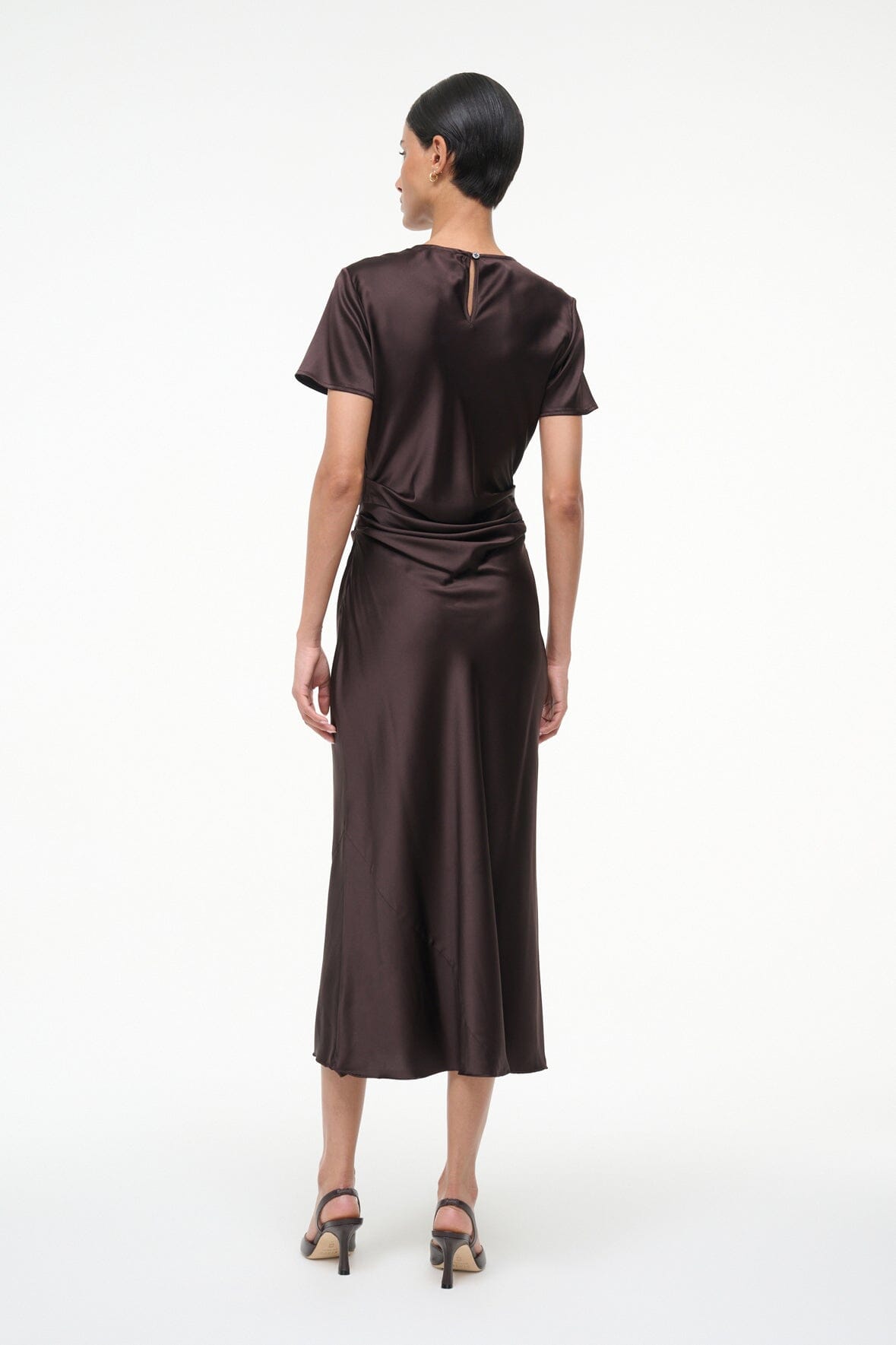 STAUD Dresses|Clothing Marcel Silk Dress Earth